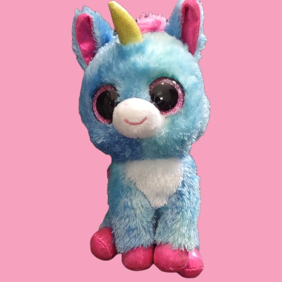 -TY Beanie Boos Stitches The Unicorn Exclusive (Glitter Eyes) Small 6" Toy Plush - Picture 1 of 10